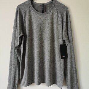 NWT LULULEMON SLTE/WHT Grey White Metal Vent Tech LS Shirt Men's XXL New Logo